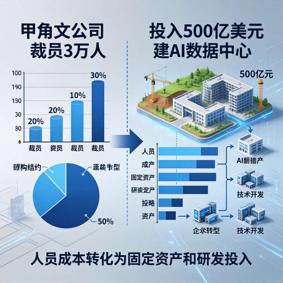 第三，不要被“裁员数据”吓倒，要看“投资数据”。甲骨文裁员3万人，但同时也宣布投入500亿美元建设AI数据中心。从财务角度看，这是资产结构的优化：把人员成本转化为固定资产和研发投入。对于工业企业来说，
