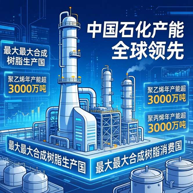 从产业规模来看，大陆在石化领域堪称“巨无霸”。目前，中国已是全球最大的合成树脂生产国和消费国，聚乙烯、聚丙烯年产能均超过3000万吨。这一数字意味着什么？它意味着大陆一省的石化产能，就可能超过许多国家