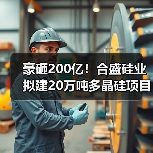 豪砸200亿!合盛硅业拟建20万吨多晶硅项目(图2) 豪砸200亿!合盛硅业拟建20万吨多晶硅项目(图2)